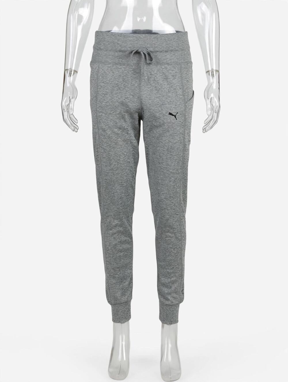 Puma Drawstring Leggings Womens M Gray Heather High Waist Yoga Pants